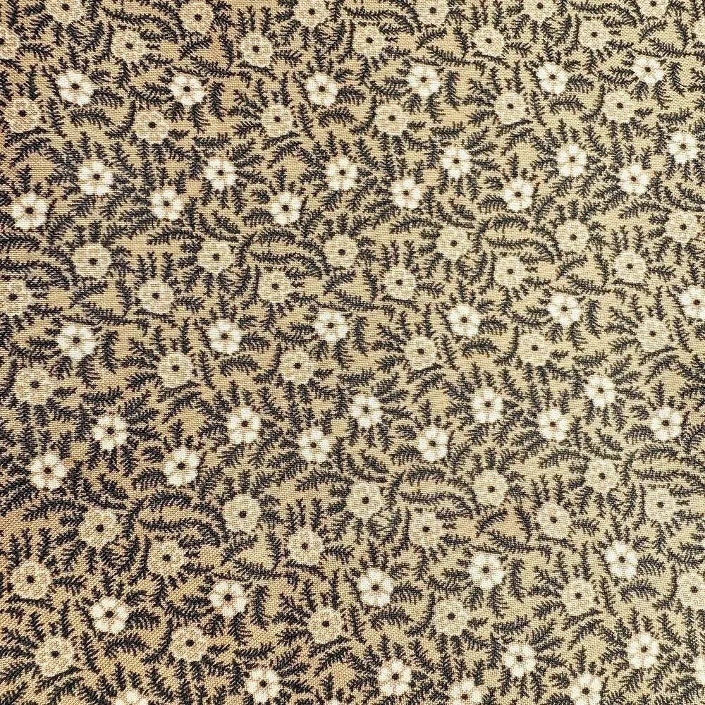 Vtg Thimbleberries Maple Valley Fabric RJR Fabric Brown Beige Floral 44x60